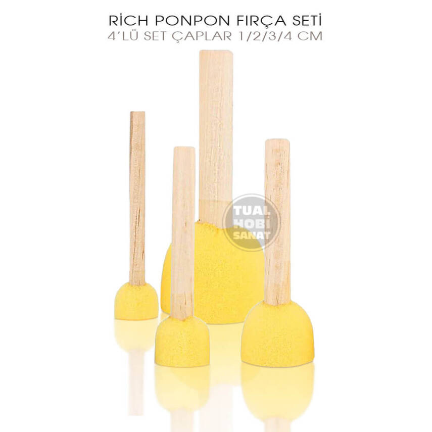 Rich PonPon Sünger Fırça Seti (4 Parça) - 2