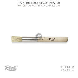Rich Stencil Şablon Fırçası No:4 (1,2 x 12 cm) - Rich