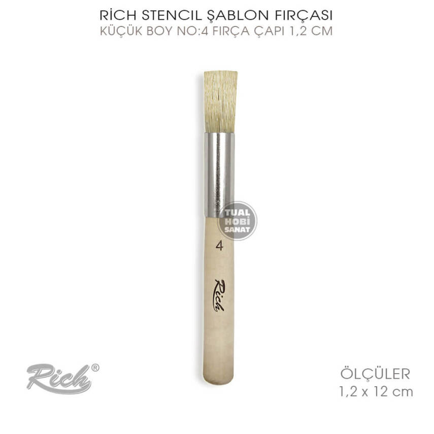 Rich Stencil Şablon Fırçası No:4 (1,2 x 12 cm) - 2