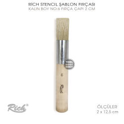 Rich Stencil Şablon Fırçası No:6 (2 x 12,5 cm) - Rich (1)