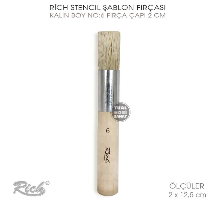 Rich Stencil Şablon Fırçası No:6 (2 x 12,5 cm) - 2