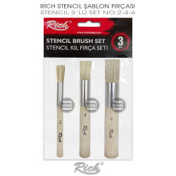 Rich Stencil Şablon Fırça Seti (3 Parça) - Rich