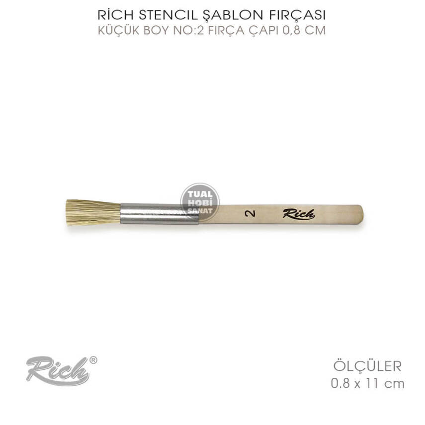 Rich Stencil Şablon Fırçası No:2 (0,8 x 11 cm) - 1