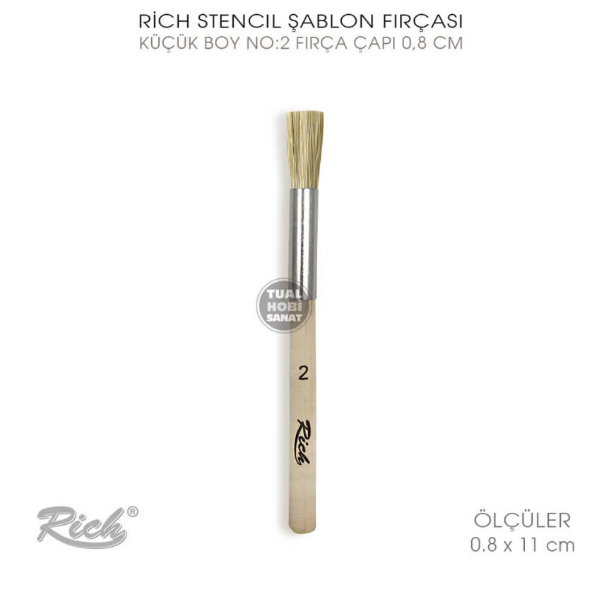 Rich Stencil Şablon Fırçası No:2 (0,8 x 11 cm) - 2