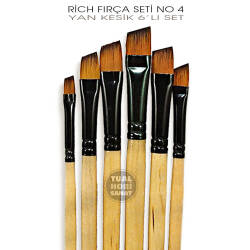 Rich Fırça Seti No:4 Yan Kesik Fırça Seti 6 Parça - 3