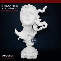 Romantik Kız Heykeli (32x20cm) Ham Polyester - Tual Hobi Sanat
