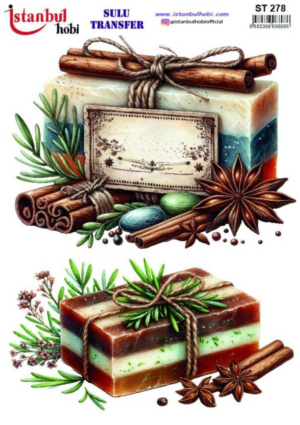 Sabun Desenli Sulu Transfer Kağıdı STI-278 - 1