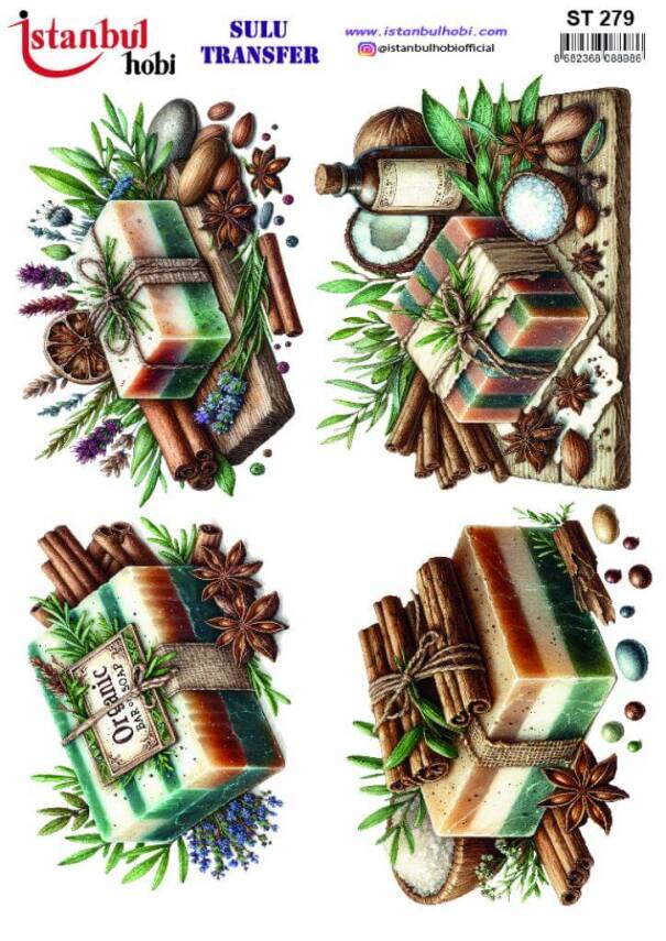 Sabun Desenli Sulu Transfer Kağıdı STI-279 - 1