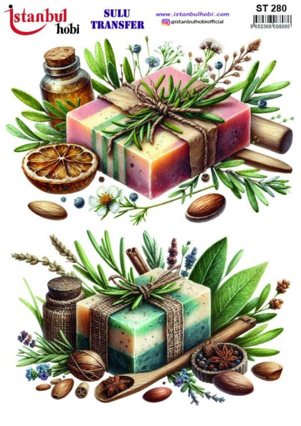 Sabun Desenli Sulu Transfer Kağıdı STI-280 - 1