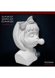 Sakız Şişiren Kız Saksı (23x15 cm) Ham Polyester - Tual Hobi Sanat (1)