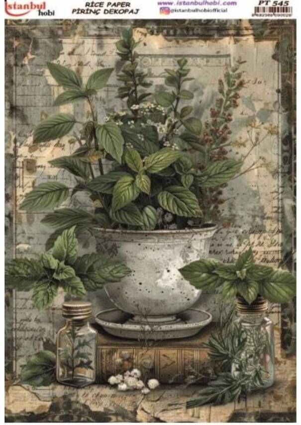Saksı Çiçek Desenli Pirinç Dekopaj Model : PT 00545 - 1