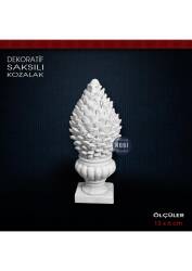 Saksılı Kozalak Biblo (13x6 cm) Ham Polyester - Tual Hobi Sanat