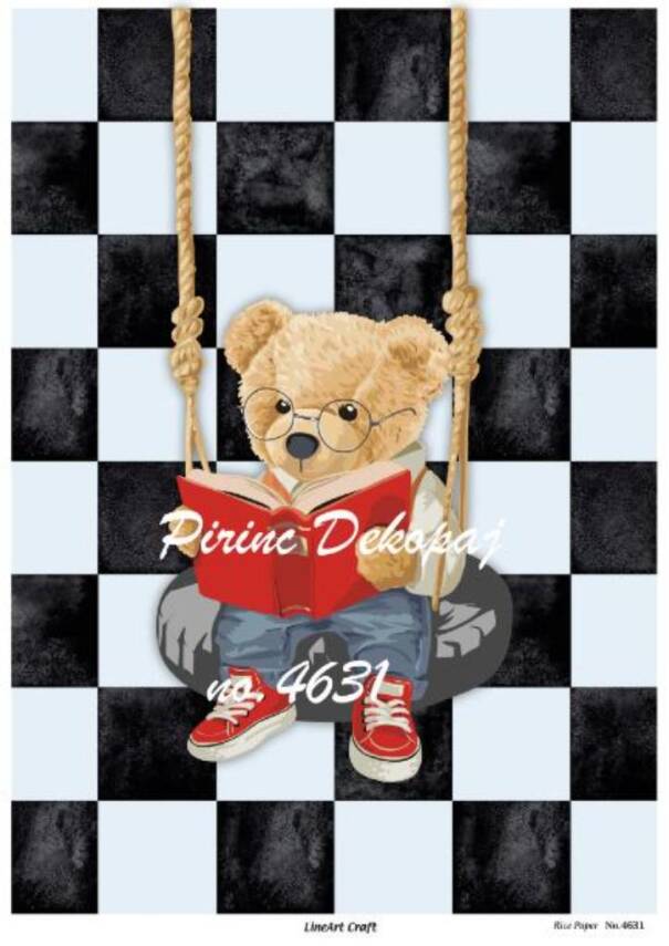 Salıncakta Ayı Desenli Pirinç Dekopaj Model : 4631 - 1