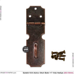 Sandık Kilit Askısı (60x18 mm) Oksit Bakır - 3