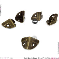 Sandık Köşesi Koruyucu Köşebent (22x22 mm) Antik Altın - Tual Hobi Sanat