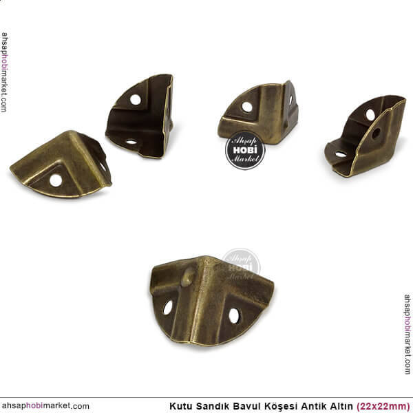 Sandık Köşesi Koruyucu Köşebent (22x22 mm) Antik Altın - 1