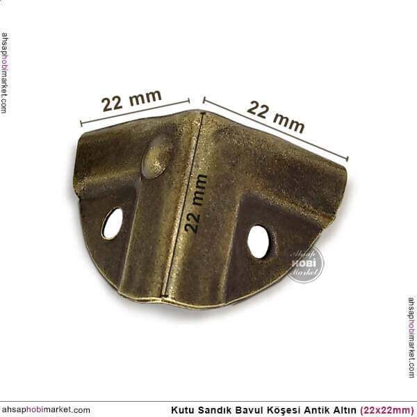 Sandık Köşesi Koruyucu Köşebent (22x22 mm) Antik Altın - 2
