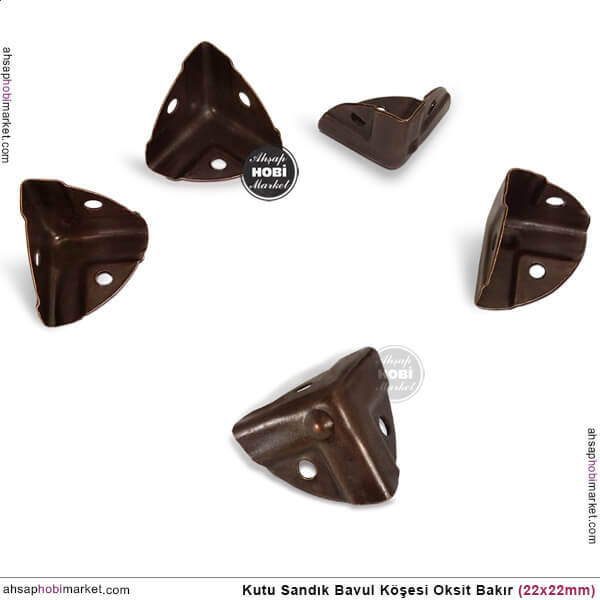 Sandık Köşesi Koruyucu Köşebent (22x22 mm) Antik Bakır - 1