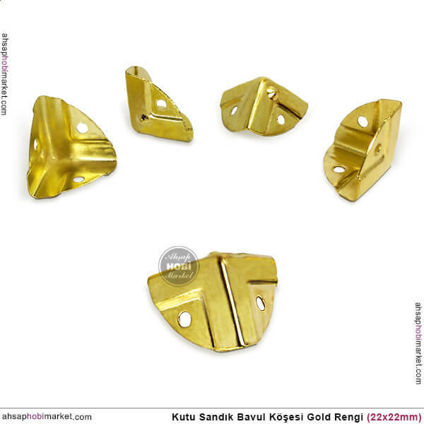 Sandık Köşesi Koruyucu Köşebent (22x22 mm) Parlak Gold - 1