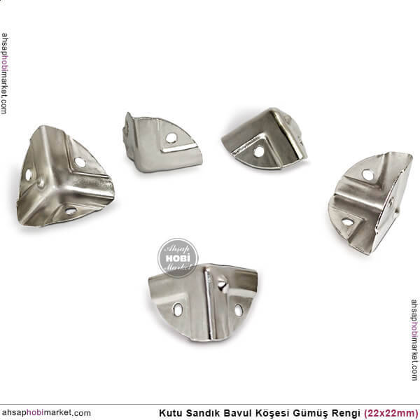 Sandık Köşesi Koruyucu Köşebent (22x22 mm) Parlak Gümüş - 1