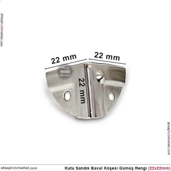 Sandık Köşesi Koruyucu Köşebent (22x22 mm) Parlak Gümüş - 2