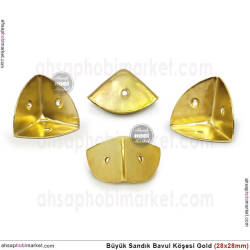 Sandık Köşesi Koruyucu Köşebent Büyük (28x28 mm) Parlak Gold - Tual Hobi Sanat