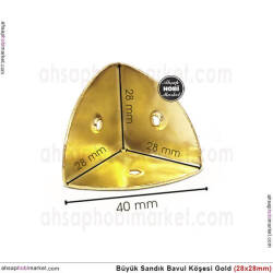 Sandık Köşesi Koruyucu Köşebent Büyük (28x28 mm) Parlak Gold - Tual Hobi Sanat (1)