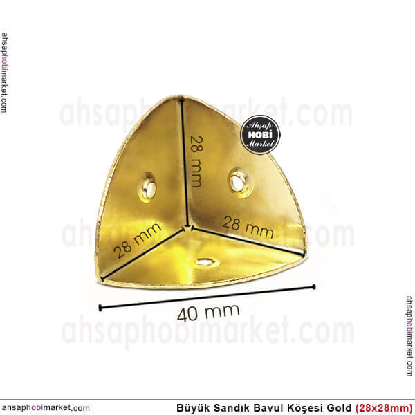Sandık Köşesi Koruyucu Köşebent Büyük (28x28 mm) Parlak Gold - 2