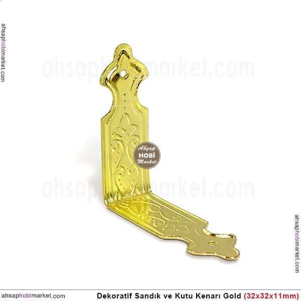 Sandık Kutu Kenarı Dekoratif (32x32x11 mm) Parlak Gold - 2