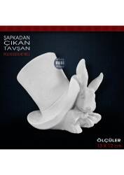 Şapkadan Çıkan Tavşan Biblo (13x12 cm) Ham Polyester - Tual Hobi Sanat