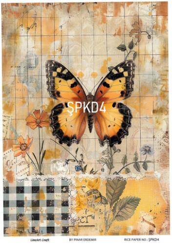 Şapkalı Kadın Figürlü Pirinç Dekopaj Model : ŞPKD04 - 1