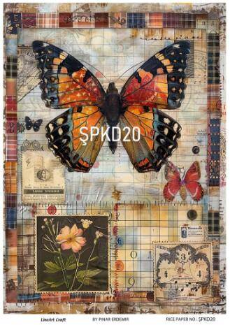 Şapkalı Kadın Figürlü Pirinç Dekopaj Model : ŞPKD20 - 1