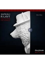 Şapkalı Kurt Dev Duvar Heykeli (50x31 cm) Ham Polyester - Tual Hobi Sanat (1)