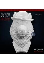 Şapkalı Kurt Dev Duvar Heykeli (50x31 cm) Ham Polyester - Tual Hobi Sanat
