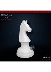 Satranç Taşı Heykeli At Modern (21x11 cm) Ham Polyester - Tual Hobi Sanat