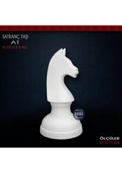 Satranç Taşı Heykeli At Modern (21x11 cm) Ham Polyester - Tual Hobi Sanat (1)
