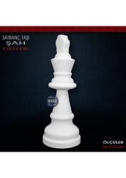 Satranç Taşı Heykeli Şah Modern (26x10 cm) Ham Polyester - Tual Hobi Sanat