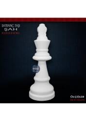 Satranç Taşı Heykeli Şah Modern (26x10 cm) Ham Polyester - Tual Hobi Sanat (1)
