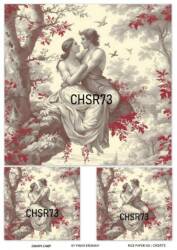 Sevgililer Günü Ağaç ve Sevgili Desenli Pirinç Dekopaj Model : CHSR73 - Line Art