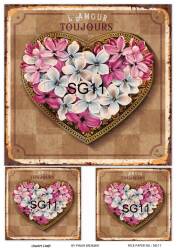 Sevgililer Günü Kalp Desenli Pirinç Dekopaj Model : SG11 - Line Art