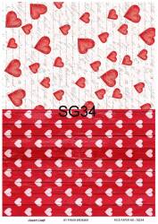 Sevgililer Günü Kalp Desenli Pirinç Dekopaj Model : SG34 - Line Art