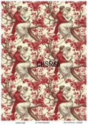 Sevgililer Günü Kırmızı Desenli Pirinç Dekopaj Model : CHSR66 - Line Art