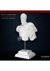 Sezar Yarım Büst Heykeli Kaideli (35x19cm) Ham Polyester - Tual Hobi Sanat