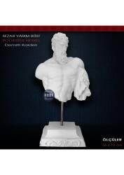Sezar Yarım Büst Heykeli Kaideli (35x19cm) Ham Polyester - Tual Hobi Sanat (1)