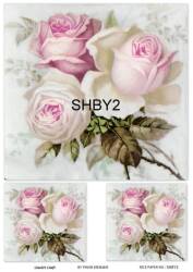 Shabby Chic Çiçek Desenli Pirinç Dekopaj Model : SHBY02 - Line Art