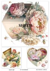 Shabby Chic Çiçek Desenli Pirinç Dekopaj Model : SHBY25 - Line Art