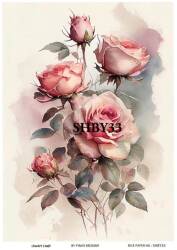 Shabby Chic Çiçek Desenli Pirinç Dekopaj Model : SHBY33 - Line Art