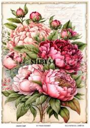 Shabby Chic Çiçek Desenli Pirinç Dekopaj Model : SHBY54 - Line Art