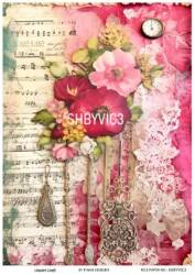 Shabby Chic Victoria Çiçek Desenli Pirinç Dekopaj Model : SHBYVIC03 - Line Art
