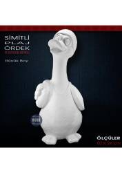 Simitli Plaj Ördek Heykeli Dev Boy (50x24 cm) Ham Polyester - Tual Hobi Sanat